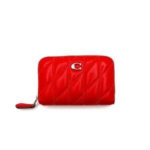 ❌SOLD❌Coach Essential Small Zip Around Card Case Red Leather